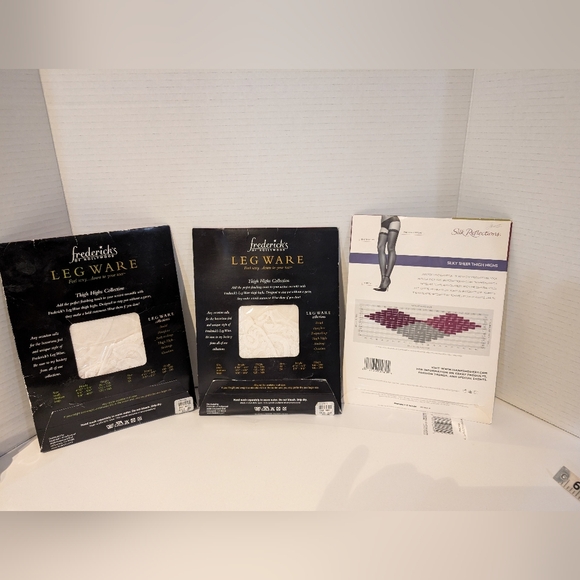 Thigh High Stockings New In‎ Package Fredrick's And Hanes Medium. 3 Packs - Picture 5 of 11